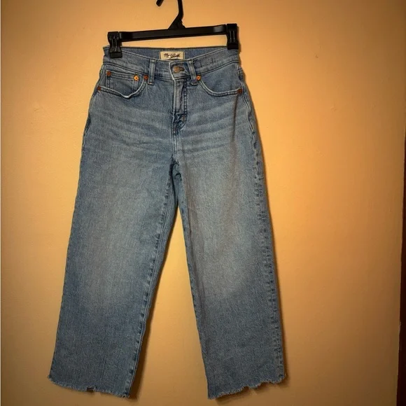 Madewell the perfect vintage wide leg crop Light Blue Jeans - Picture 1 of 10